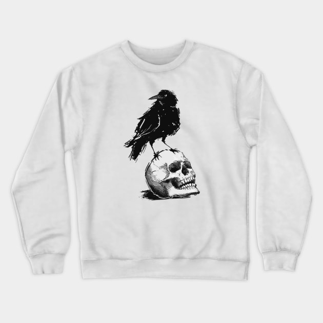 Crow & Skull Crewneck Sweatshirt by trmrddr